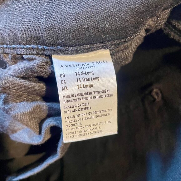 American Eagle Black High-Rise Artist Flare Size 14 X-Long - Picture 2 of 7